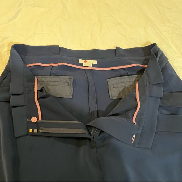 Boden Paperbag Tie Waist Wide Leg Trouser size 16 Navy - Picture 3 of 11